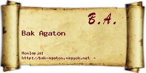 Bak Agaton névjegykártya
